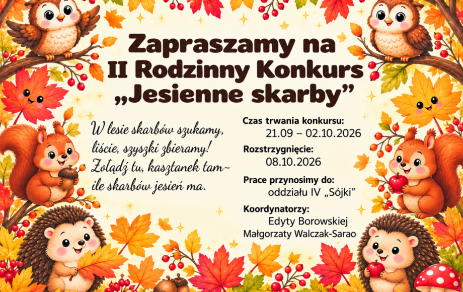 II edycja rodzinnego konkursu plastycznego „Jesienne skarby”